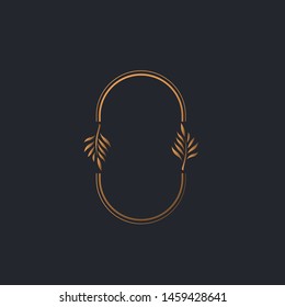 Minimal luxury gold floral logo.