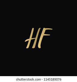 Minimal Luxury HF Initial Based Golden and Black color logo