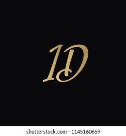 Minimal Luxury ID Initial Based Golden and Black color logo