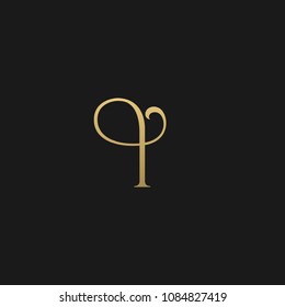 Minimal Luxury I Initial Based Golden and Black color logo