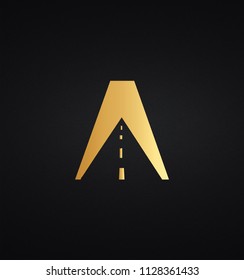 Minimal Luxury A Initial Based Golden and Black color logo