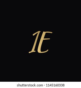 Minimal Luxury IE Initial Based Golden and Black color logo