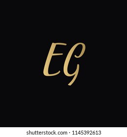 Minimal Luxury EG Initial Based Golden and Black color logo