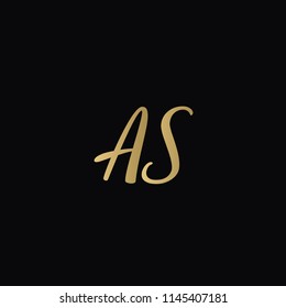 Minimal Luxury AS Initial Based Golden and Black color logo