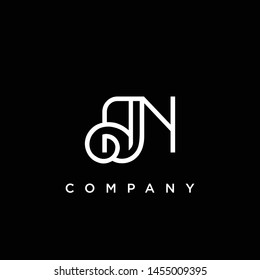 Minimal Luxury AN Initial Based White and Black color logo.