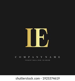 IE Minimal Luxury Initial Logo vector.