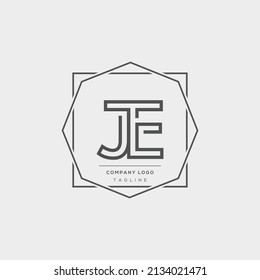 Minimal Luxury JE logo design, initial based vector icon illustrations.