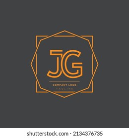 Diseño minimal del logotipo JG de lujo, ilustraciones de iconos vectoriales de base inicial.