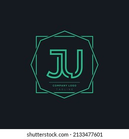 Minimal Luxury JU logo design, initial based vector icon illustrations.