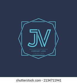 Minimal Luxury JV logo design, initial based vector icon illustrations.