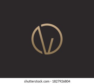 Minimal luxury letter V logo design vector