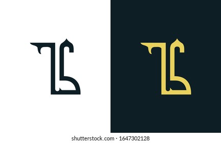 Minimal luxury line art letter TS logo. This logo icon incorporate with two Arabic letter in the creative way. It will be suitable for Royalty and Islamic related brand or company.