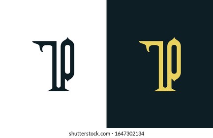 Minimal luxury line art letter TP logo. This logo icon incorporate with two Arabic letter in the creative way. It will be suitable for Royalty and Islamic related brand or company.