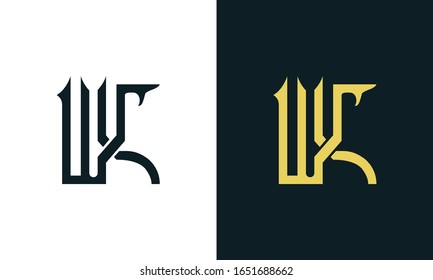 Minimal luxury line art letter UK logo. This logo icon incorporate with two Arabic letter in the creative way. It will be suitable for Royalty and Islamic related brand or company.