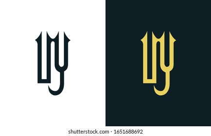 Minimal luxury line art letter UY logo. This logo icon incorporate with two Arabic letter in the creative way. It will be suitable for Royalty and Islamic related brand or company.