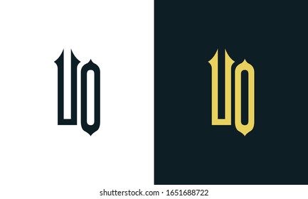 Minimal luxury line art letter UO logo. This logo icon incorporate with two Arabic letter in the creative way. It will be suitable for Royalty and Islamic related brand or company.