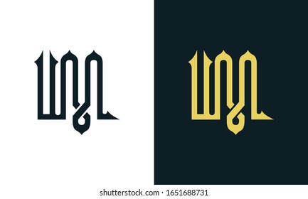 Minimal luxury line art letter UM logo. This logo icon incorporate with two Arabic letter in the creative way. It will be suitable for Royalty and Islamic related brand or company.