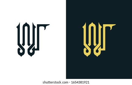Minimal luxury line art letter WT logo. This logo icon incorporate with two Arabic letter in the creative way. It will be suitable for Royalty and Islamic related brand or company.