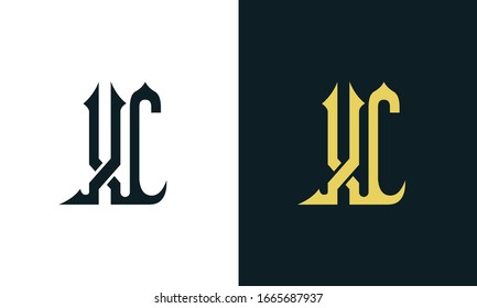 Minimal luxury line art letter XC logo. This logo icon incorporate with two Arabic letter in the creative way. It will be suitable for Royalty and Islamic related brand or company.