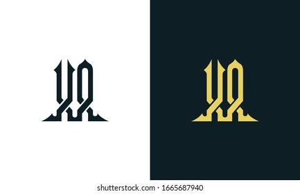 Minimal luxury line art letter XA logo. This logo icon incorporate with two Arabic letter in the creative way. It will be suitable for Royalty and Islamic related brand or company.