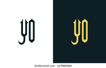 Minimal luxury line art letter YO logo. This logo icon incorporate with two Arabic letter in the creative way. It will be suitable for Royalty and Islamic related brand or company.