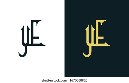 Minimal luxury line art letter YE logo. This logo icon incorporate with two Arabic letter in the creative way. It will be suitable for Royalty and Islamic related brand or company.