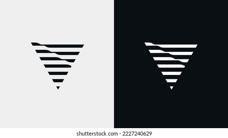 Diseño minimalista de logotipo de lujo, vector sobre fondo claro y oscuro. Yates, barcos, barcos, mar, vela.