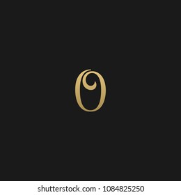 Minimal Luxury O Initial Based Golden and Black color logo