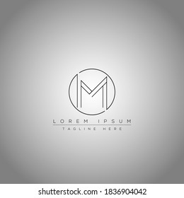 Minimal M letter logo design concept and round shape logo.