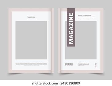 Minimal Magazine Cover Template, Fashion Magazine Cover, Cover Page