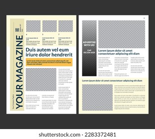 Conception de magazine minimale. Modèle d'image vectorielle.