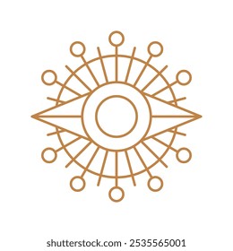 Minimal magic all seeing eye vector illustration, magic eye , celestial and mystical eye elements vector set in lineal color style isolated on a white background