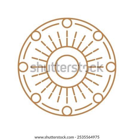 Minimal magic all seeing eye vector illustration, magic eye , celestial and mystical eye elements vector set in lineal color style isolated on a white background