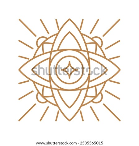 Minimal magic all seeing eye vector illustration, magic eye , celestial and mystical eye elements vector set in lineal color style isolated on a white background