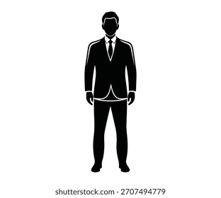 Minimal Man Standing Pose – Silhouette Vector Art in Black Color 1