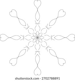 Mandala minimalista con patrones limpios y simétricos.