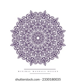 Minimal mandala coloring page with nature-inspired elements