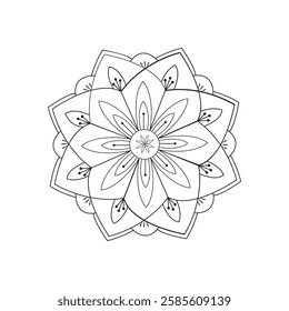 Minimal Mandala Design Elegant Line Art Simple Geometric Mandala Patterns for Coloring Books Tattoos and Creative Decor