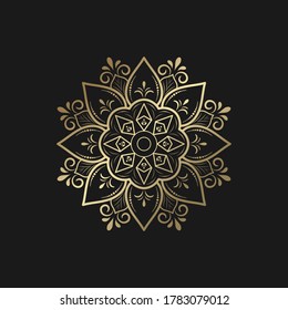 Minimal Mandala floral style, Vector mandala Oriental pattern, Hand drawn decorative element. Unique design with petal flower. Concept relax and meditation use for page logo book