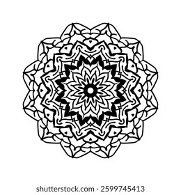 Minimal mandala vector line art illustration ornament for decoration