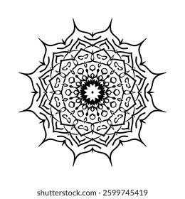 Minimal mandala vector line art illustration ornament for decoration