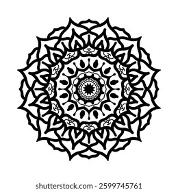 Minimal mandala vector line art illustration ornament for decoration