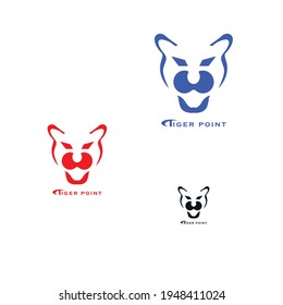 Minimale Maskottchen Typ Tigerlogo.