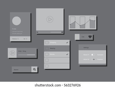 Minimal material design, info graphic elements.