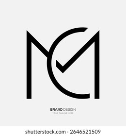 Logotipo de monograma Mc ou Cm mínimo com estilo limpo, perfeito para finanças ou marca de ações.