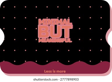 MINIMAL BUT MEANINGFUL typography, warm noir passion color palette, radial center gradient, diamond medallion, multi stroke lettering, wave top band, ticket stub mask, cross texture pattern, with coral stone, crimson, wine berry, midnight navy color