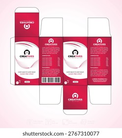 Minimal medical box packaging design template ideal for tablet, capsule, syrup, vitamin and supplement branding.