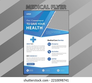 Minimal medical flyer design, a4 template design.