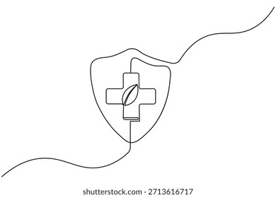 Minimal medical speech bubble square continuous one line drawing vector illustration
