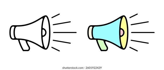 minimal megaphone icons. vector illustration